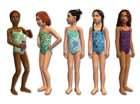 Mod The Sims Basic Bathing Suits For Little Bathing Beauties