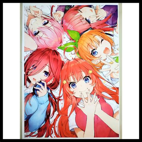 Poster Anime Gotoubun No Hanayome 3 5 Toubun Merchandise Shopee