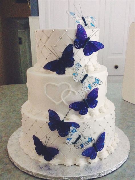 Blue Butterfly Wedding Cake Butterfly Wedding Cake Diy Wedding Cake