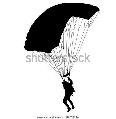 Skydiver Silhouettes Parachuting Illustration Stock Illustration 504260314