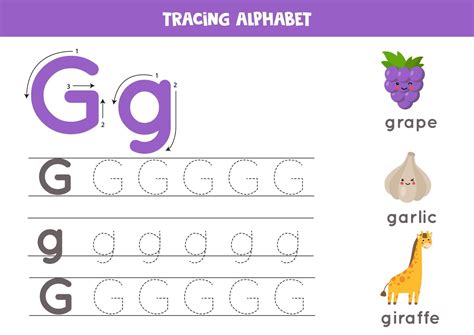 Handwriting Practice With Alphabet Letter Tracing G 2171730 Vector