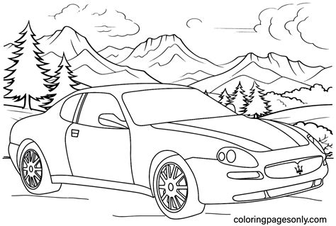 Maserati Gt Coloring Page Free Printable Coloring Pages