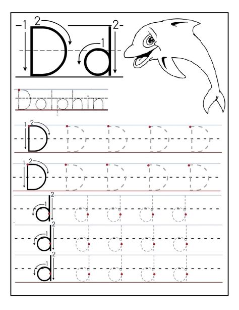 Trace the letter several times and color the pictures that begin with the same letter. Trace Letter D Worksheets | Tracing worksheets preschool ...