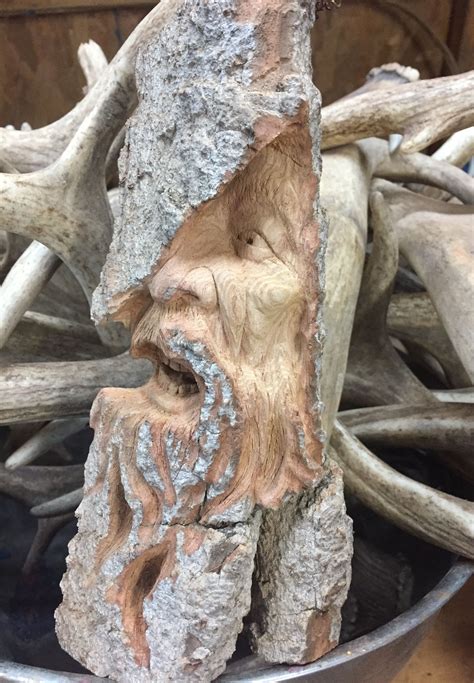 Cottonwood Bark Carving By Josh Carte Wood Carving Faces Wood