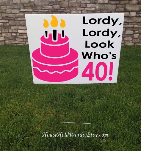 Personalized 40th Birthday Yard Signs Happy Birthday Yard Sign
