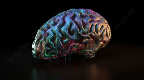 Holographic Brain Model A Mesmerizing 3d Illustration Background Brain