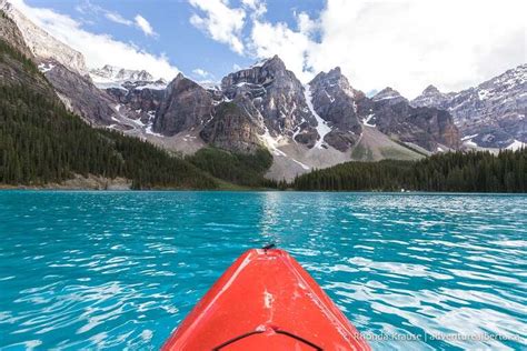 Kayaking Moraine Lake In The Valley Of The Ten Peaks Banff National Park