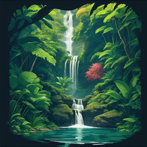 Waterfall Tropical Vectors And Illustrations For Free Download Freepik