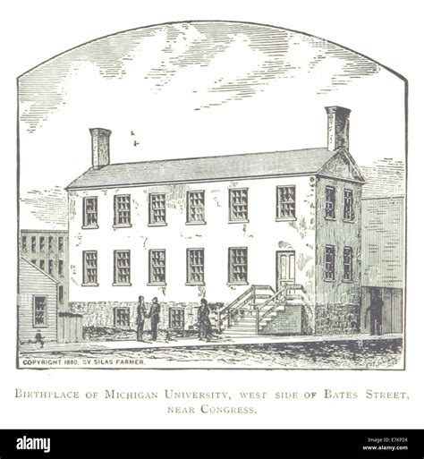 Farmer 1884 Detroit P782 Birthplace Of Michigan University West Side Of Bates Street Stock