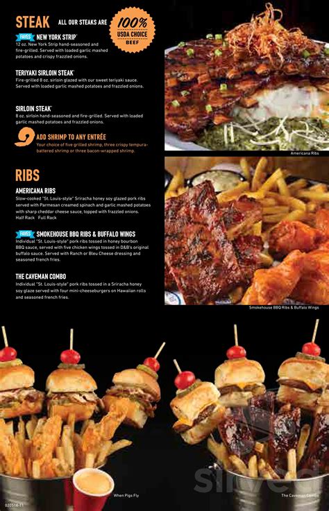 Dave And Busters Menu In Woodbridge Township New Jersey Usa
