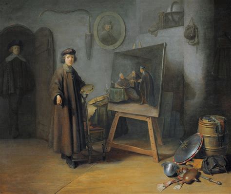 A Painter In His Studio Painting By Rembrandt Van Rijn Pixels
