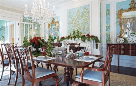 Traditional Dining Room Gracie Hand Painted Wallpaper Chinoiserie The