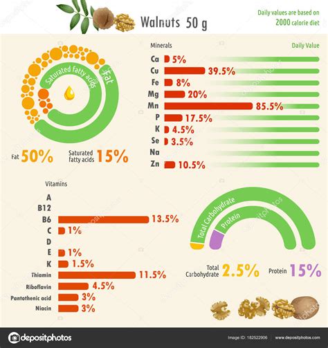Infografía Del Valor Nutricional Nuez Infografía Ilustración Del Valor