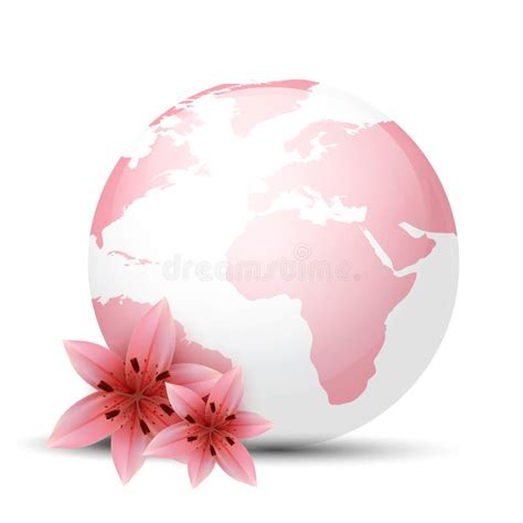 Pink Globe Stock Vector Illustration Of Africa Lily 50195165