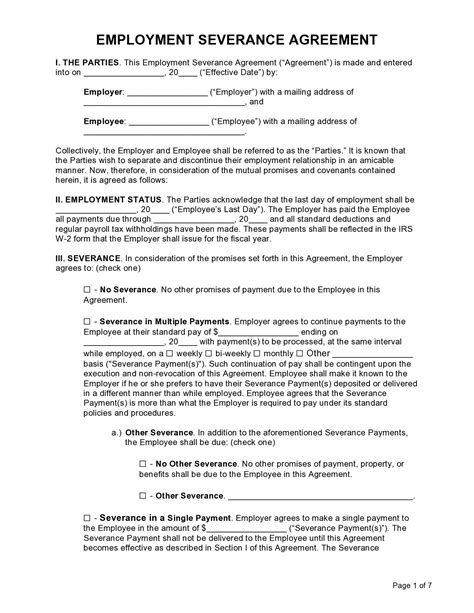 39 Best Severance Agreement Templates Examples