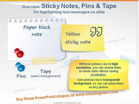 Sticky Notes Pin Tape Elements For Slides Ppt Pictures Editable