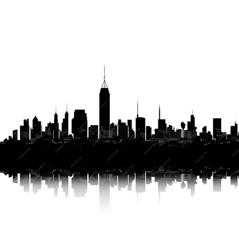 Premium Photo City Skyline Drawing Black And White Sketch