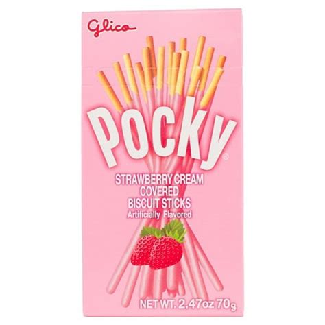 glico pocky strawberry cream covered biscuit sticks