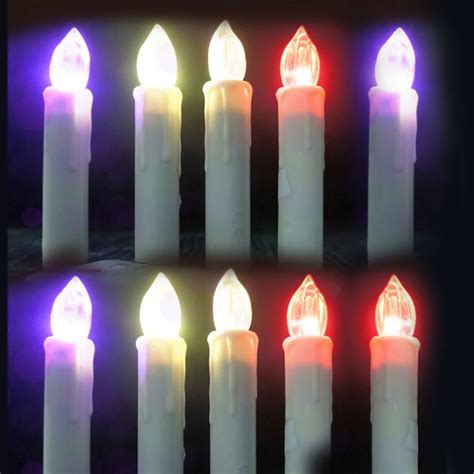 10pcs Set Battery Operated Flameless Led Colorful Candle Lights