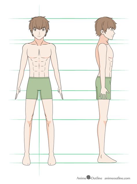 Anime Boy Body Outline Drawing