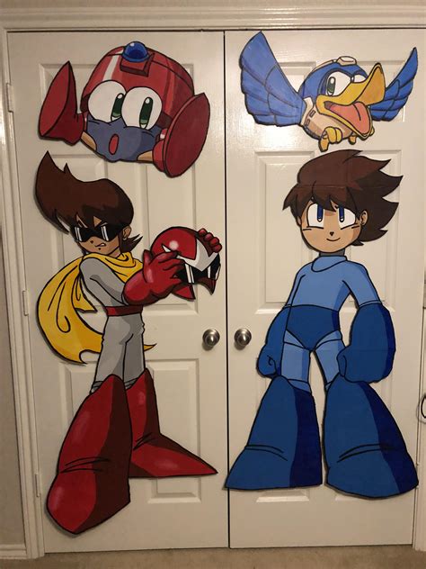 Eddie Beat Protoman And Mega Man Cardboard Paintings I Made For My