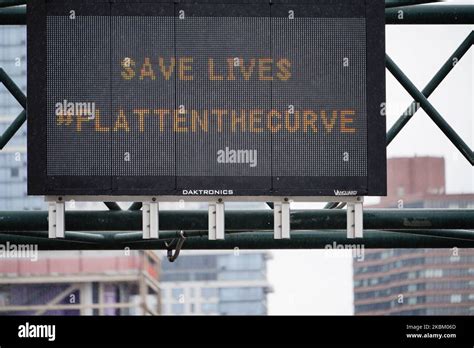 A Digital Billboard Flashing An Anti Covid 19 Message At Pier 90 Where