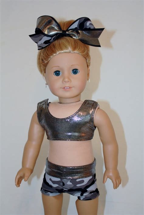 american girl 18 doll cheerleader sports bra shorts etsy