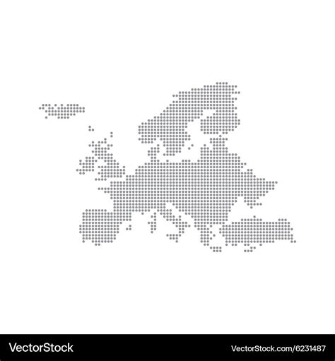 Grey Map Europe In The Dot Royalty Free Vector Image