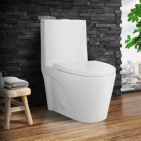 Fine Fixtures Dual Flush Elongated One Piece Toilet With High