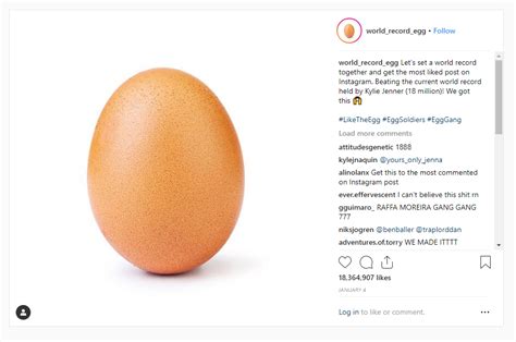 Egg Photo Cracks Instagram World Record Beating Kylie Jenner For Most Likes News 1130