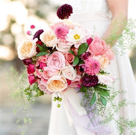 Pinks And Deep Reds Wedding Bouquets Wedding Dresses 100 Layer Cake