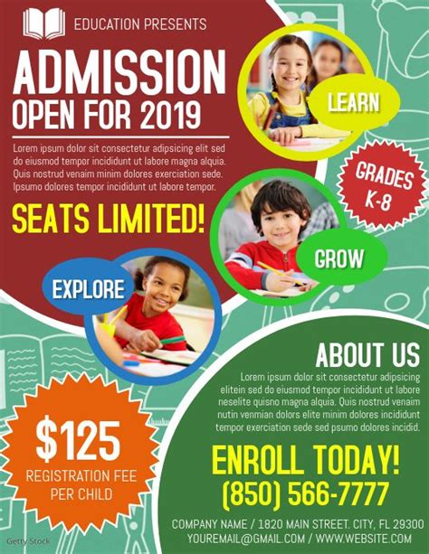260 School Admission Customizable Design Templates Postermywall
