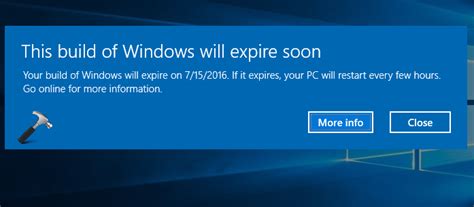 Fix This Build Of Windows Will Expire Soon