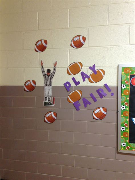 Could Be Cute For A Vbs Rules Along The Walls Sports Theme Classroom