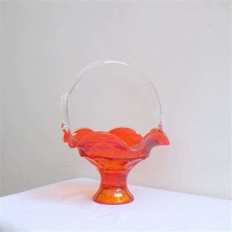 1960 S Vintage Art Glass Orange Amberina Blown Glass Etsy Vintage Art Glass Viking Glass