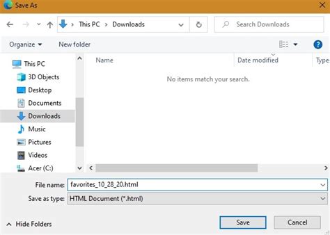 Microsoft Edge Favorites Import Or Export As Html In Windows My Xxx
