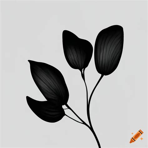 Minimalistic Botanic Illustration Black And White
