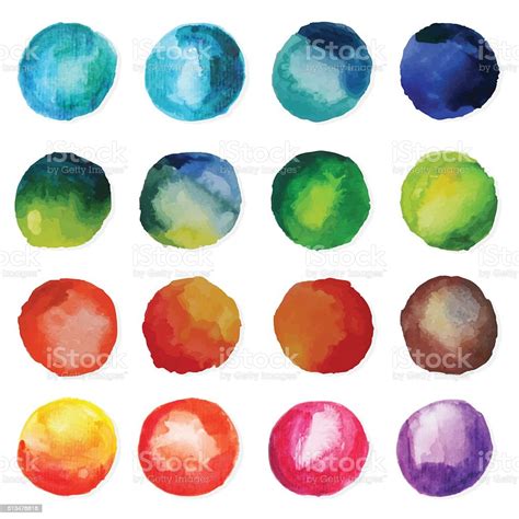 Set Of Watercolor Circles Stock Illustration Download Image Now Istock