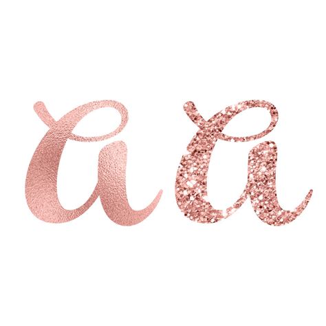 Rose Gold Foil And Glitter Alphabet Clipart By Pededesigns