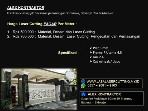 Profesional jasa pengecatan dinding jakarta. harga pagar laser cutting per meter Surabaya Archives ...