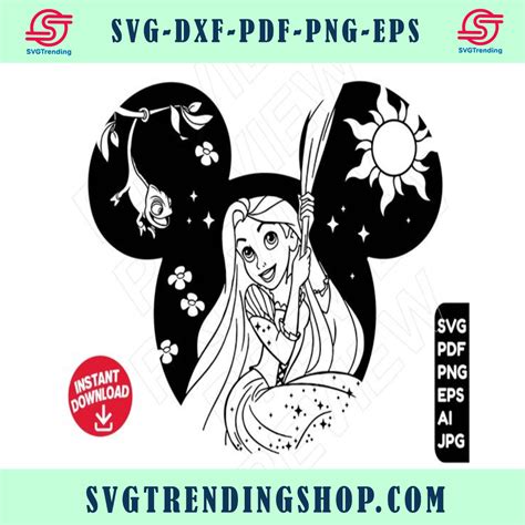 Rapunzel Tangled Svg Disney Mickey Minnie Ears Clipart Vector File Disney Princess Svg5988023
