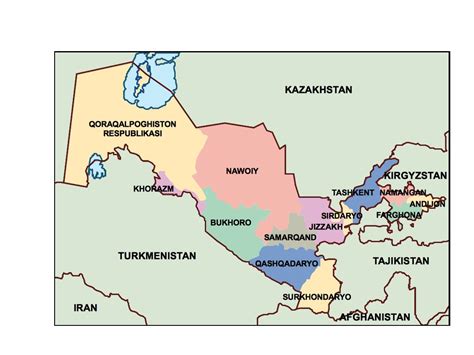 Uzbekistan Area Map