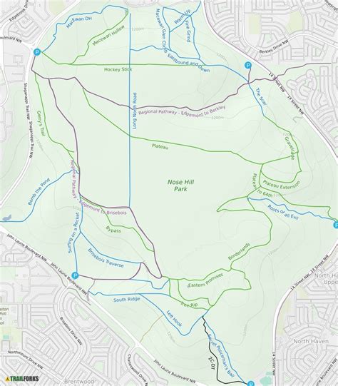 Nose Hill Park Mountain Biking Trails Trailforks