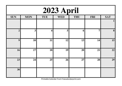 April 2023 Calendar Printable Pdf Blank Free Templates