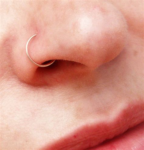 14k Rose Gold Filled Nose Ring Fake Nose Ring Tragus Ring Etsy