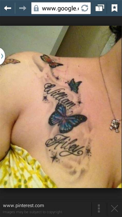 Your period is now about a week late. Shoulder name tattoo with butterfly | Name tattoos for ...