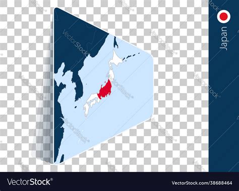 Japan Map And Flag On Transparent Background Vector Image