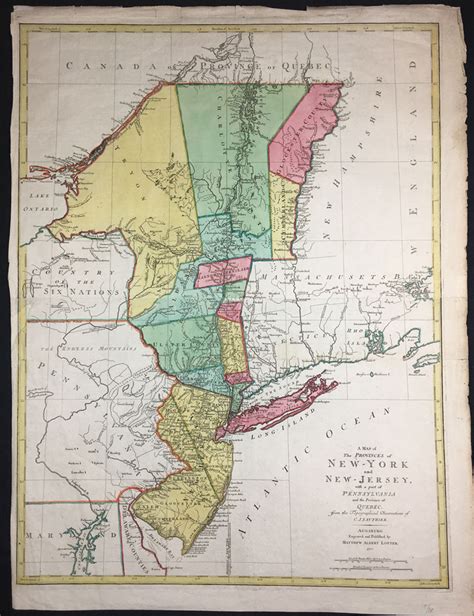 A Map Of The Provinces Of New York And New Jerseypennsylvania