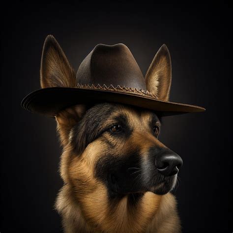 Premium Ai Image A Close Up Of Dog Wearing Hat With Cowboy Generative Ai