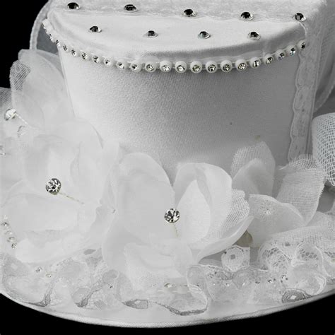 Sophisticated Floral Bridal Headpiece Top Hat Elegant Bridal Hair